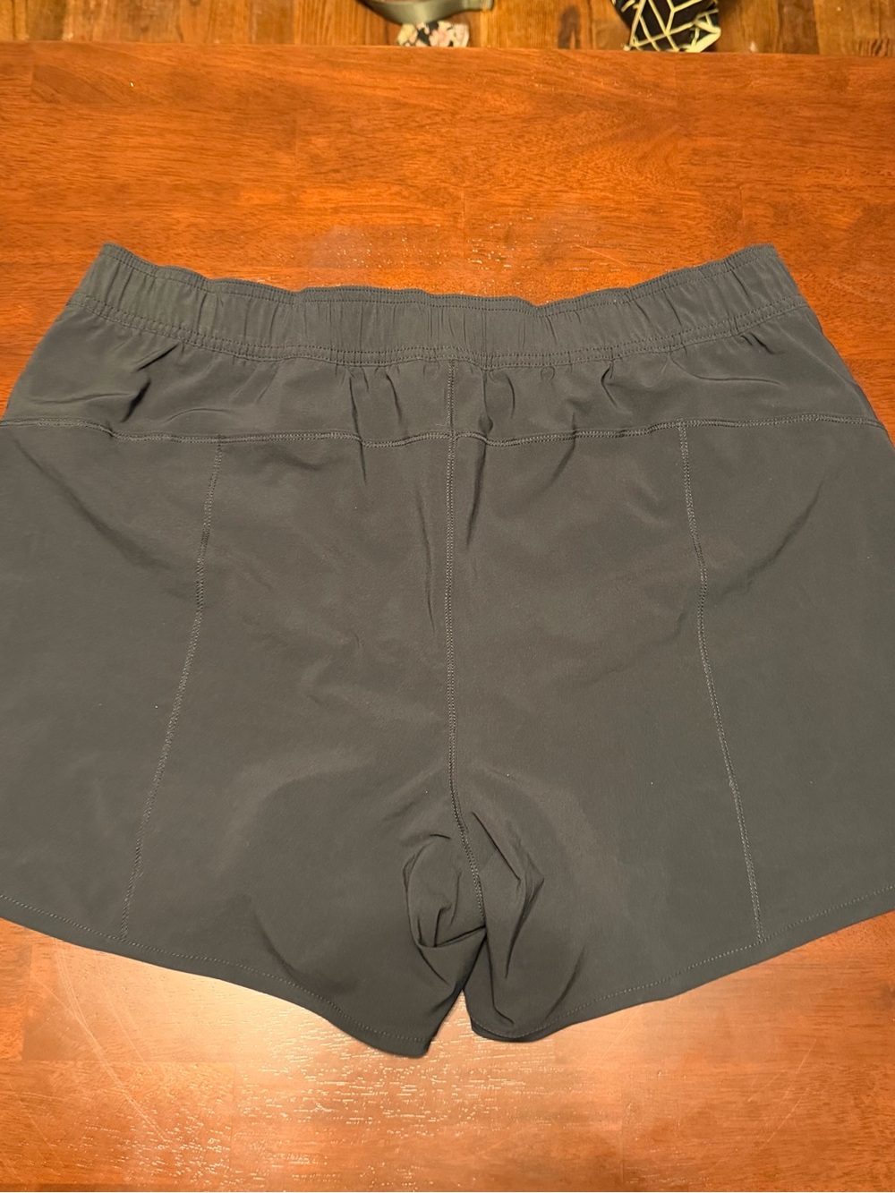 Lands' End Men's Athletic Drawstring Shorts - Charcoal Gray/black - Picture 4 of 7